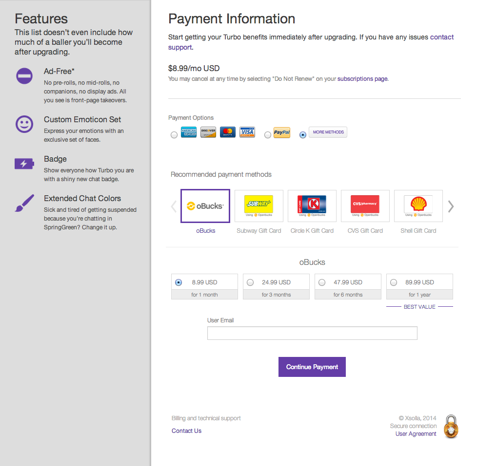 New Turbo Payment Options — Bitcoin, PaySafeCard, and many more